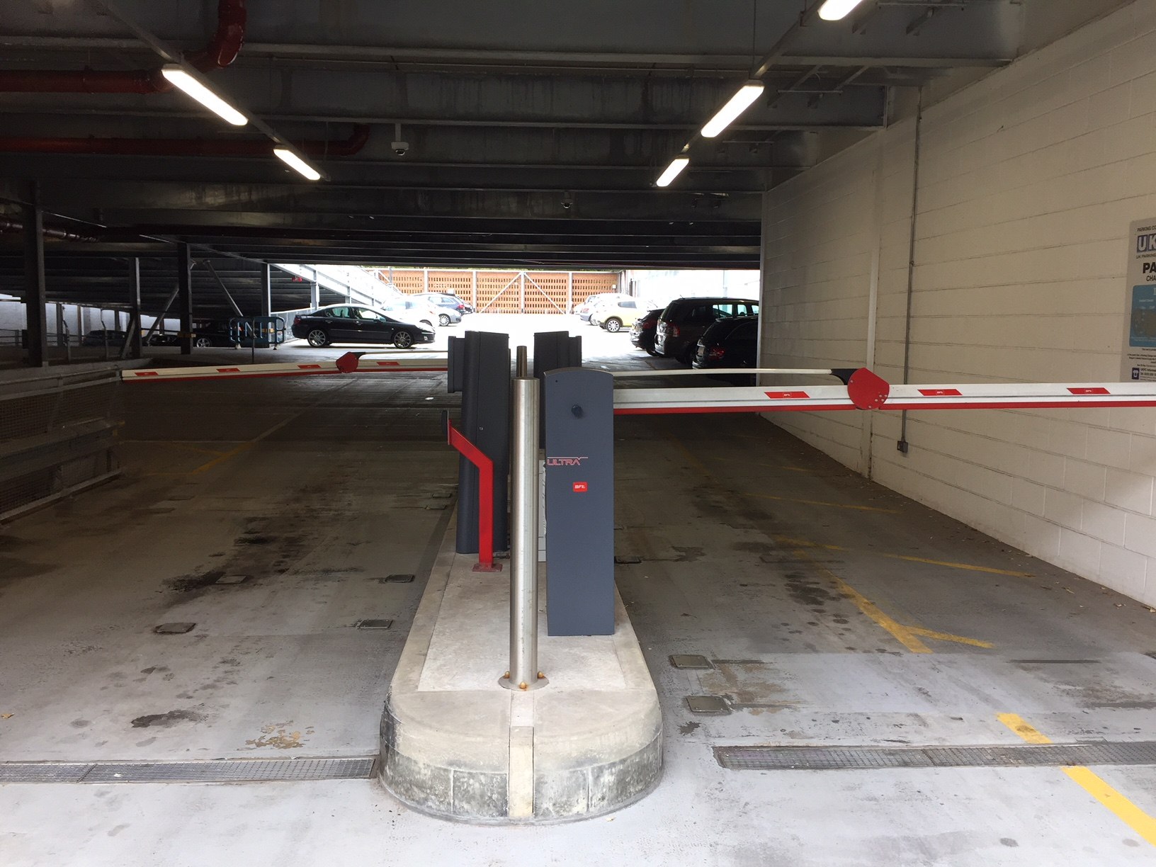 Vehicle barriers at a car park entrance